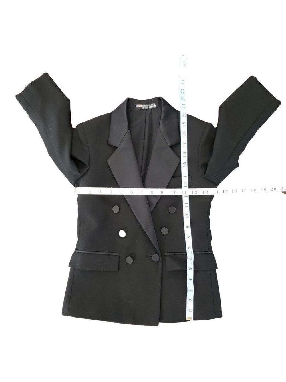 Oscar de la Renta Boys Tuxedo Jacket Size 7 Black Formal Blazer - Picture 7 of 8